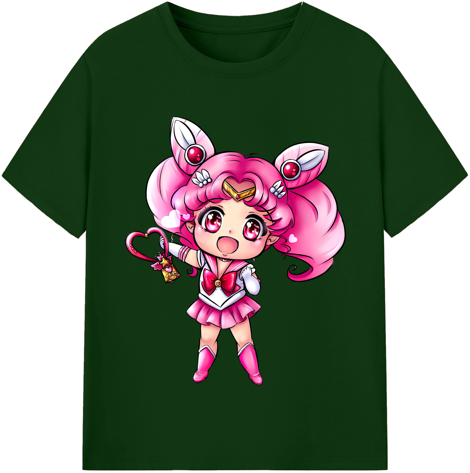（画像用） 美少女戦士セーラームーン ちびうさ Sailor Moon Chibiusa Tsukino Usagi Small Lady Serenity 綿100％半袖Tシャツ（フロントプリント）